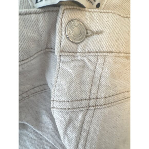 ZARA Linen Blend Small Wide Leg Pants Beige - Picture 6 of 15